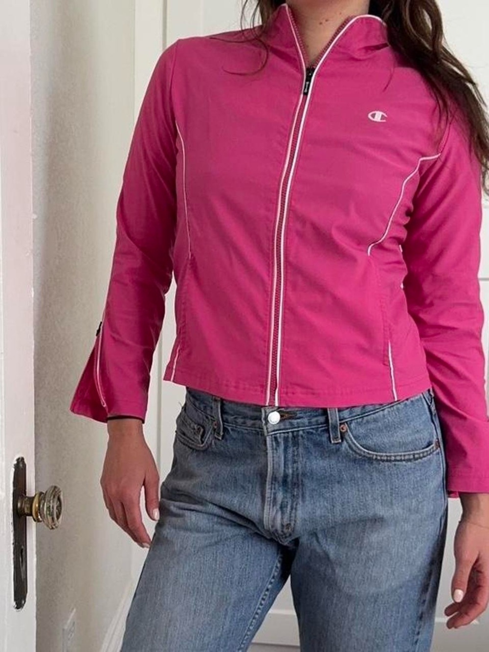Vintage Y2K Champion Pink Zip Up Jacket